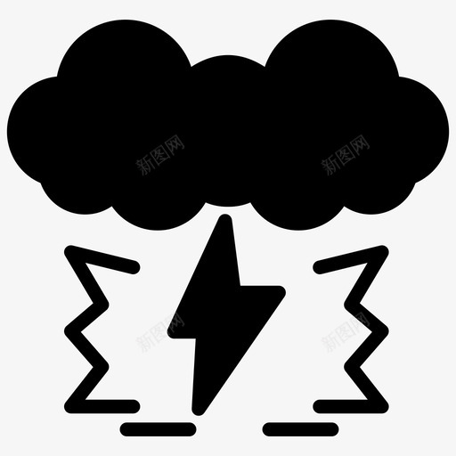 雷雨云照明云暴图标svg_新图网 https://ixintu.com 云暴 云照明 云闪 天气字形图标 闪电阵雨 雷雨