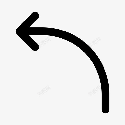 左转箭头后退图标svg_新图网 https://ixintu.com 后退 左转 直线 箭头