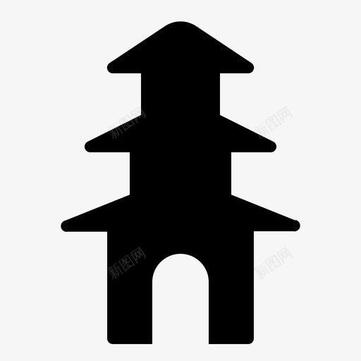宝塔建筑商业图标svg_新图网 https://ixintu.com 商业 城市 基础 宝塔 寺庙 建筑