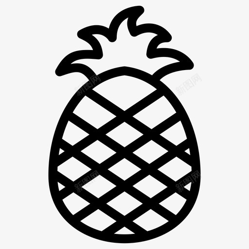 菠萝甜点食物图标svg_新图网 https://ixintu.com 健康 水果 甜点 绿色 菠萝 食物