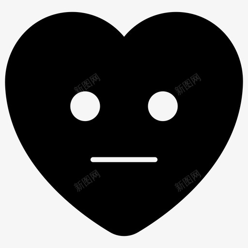 无表情的心脏表情表情标签心脏表情图标svg_新图网 https://ixintu.com 心脏表情 无表情的心脏表情 无表情的心脸 表情标签 表情符号矢量图标
