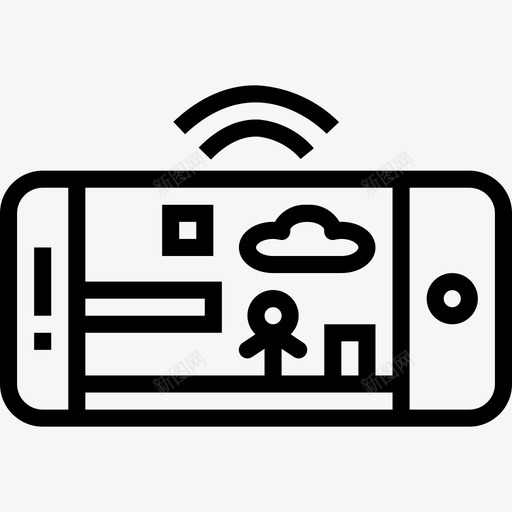 游戏智能手机6线性图标svg_新图网 https://ixintu.com 手机 智能 游戏 线性