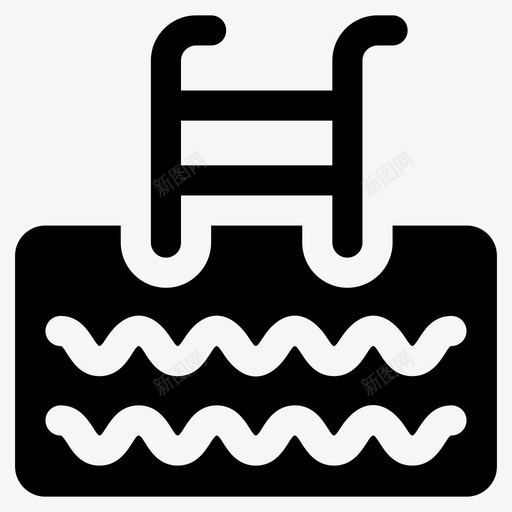 游泳池夏季房地产雕文图标svg_新图网 https://ixintu.com 图标 夏季 房地产 游泳池 雕文