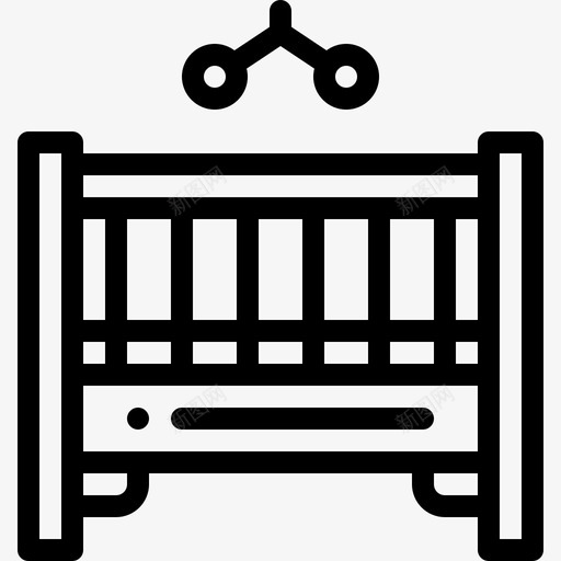 婴儿床家具42线性图标svg_新图网 https://ixintu.com 婴儿床 家具 线性