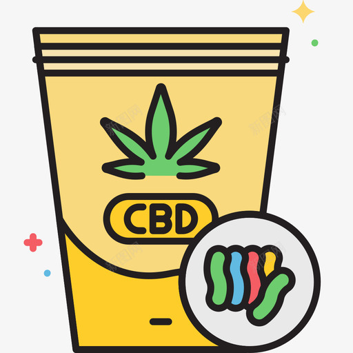 糖cbd油线性颜色图标svg_新图网 https://ixintu.com cbd 线性 颜色