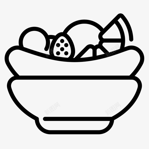 水果沙拉素食食品3直系图标svg_新图网 https://ixintu.com 水果 沙拉 直系 素食 食品