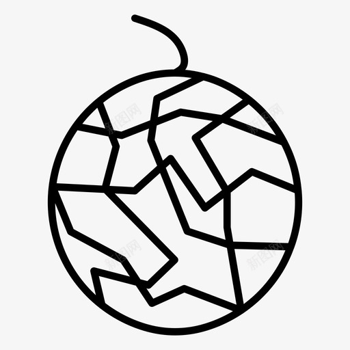 甜瓜水果健康图标svg_新图网 https://ixintu.com 健康 水果 甜瓜 素食 维生素