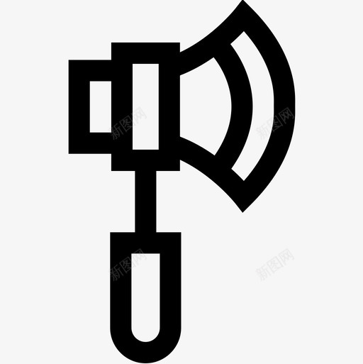 斧头北欧海盗轮廓直线形图标svg_新图网 https://ixintu.com 北欧海盗轮廓 斧头 直线形