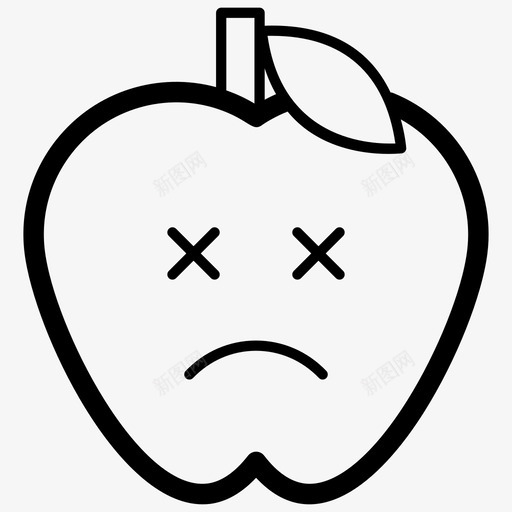 晕脸苹果表情符号情感图标svg_新图网 https://ixintu.com 向量 图标 情感 晕脸 符号 苹果 表情