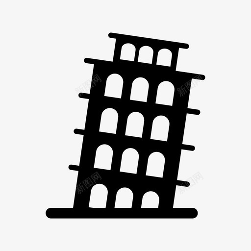 比萨塔假日斜塔图标svg_新图网 https://ixintu.com 假日 斜塔 旅游 景点 比萨塔