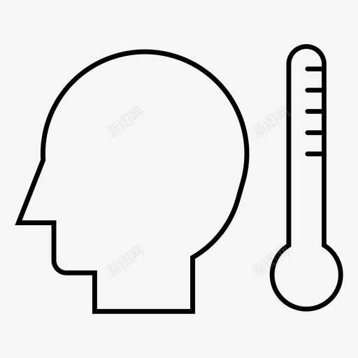 发烧感冒头部图标svg_新图网 https://ixintu.com 体温 健康医学 发烧 头部 感冒