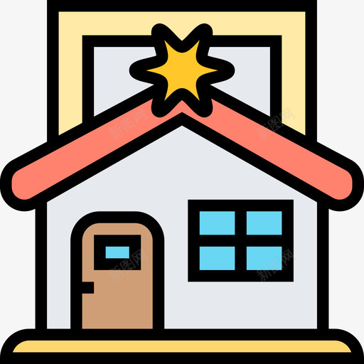 玩具屋玩具15线性颜色图标svg_新图网 https://ixintu.com 玩具15 玩具屋 线性颜色