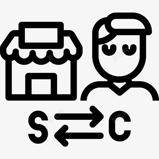 消费者商业237持平图标svg_新图网 https://ixintu.com 商业 持平 消费者