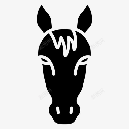 马动物脸图标svg_新图网 https://ixintu.com 动物 脸 马