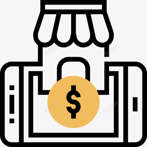 网店数码营销109黄影图标svg_新图网 https://ixintu.com 数码 网店 营销 黄影