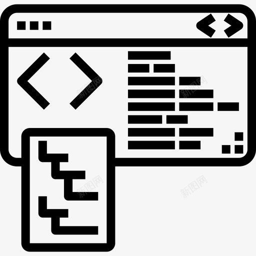 编码网页和开发25线性图标svg_新图网 https://ixintu.com 线性 编码 网页设计和开发25