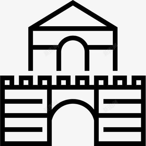玩具城堡玩具19直线型图标svg_新图网 https://ixintu.com 城堡 玩具 直线 线型