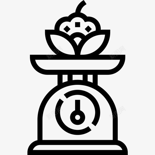 厨房秤健康食品16线性图标svg_新图网 https://ixintu.com 健康食品16 厨房秤 线性