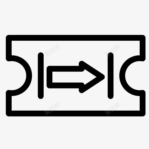 票箭旅程图标svg_新图网 https://ixintu.com 城市设计元素 旅程 票 箭