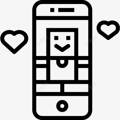 视频通话智能手机6线性图标svg_新图网 https://ixintu.com 手机 智能 线性 视频 通话