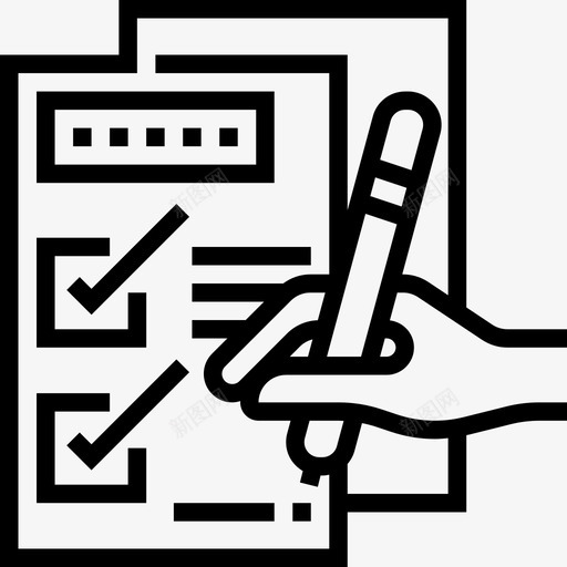 检查表保险33线性图标svg_新图网 https://ixintu.com 保险33 检查表 线性