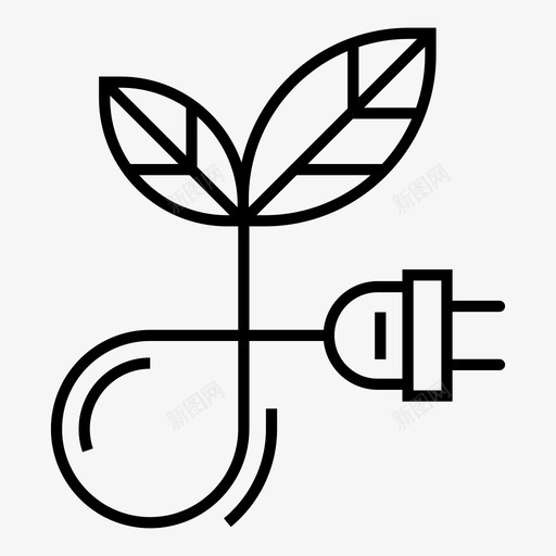 绿色能源充电生态图标svg_新图网 https://ixintu.com 充电 图标 生态 线图 绿色 能源 自然 节约能源