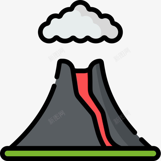 火山自然灾害24线性颜色图标svg_新图网 https://ixintu.com 火山 线性颜色 自然灾害24