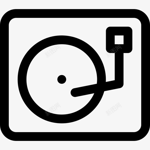 转盘音乐100线性图标svg_新图网 https://ixintu.com 线性 转盘 音乐100
