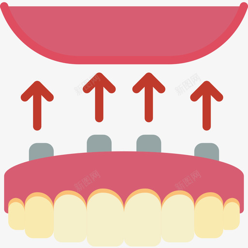 假牙牙科6扁平图标svg_新图网 https://ixintu.com 假牙 扁平 牙科6