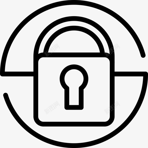 挂锁密码线状图标svg_新图网 https://ixintu.com 密码 挂锁 线状