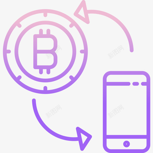 交易比特币加密货币6轮廓梯度图标svg_新图网 https://ixintu.com 交易 加密 梯度 比特 货币 轮廓