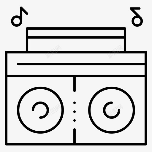 音乐播放器收音机图标svg_新图网 https://ixintu.com 国际 播放器 收音机 爵士 立体声 音乐