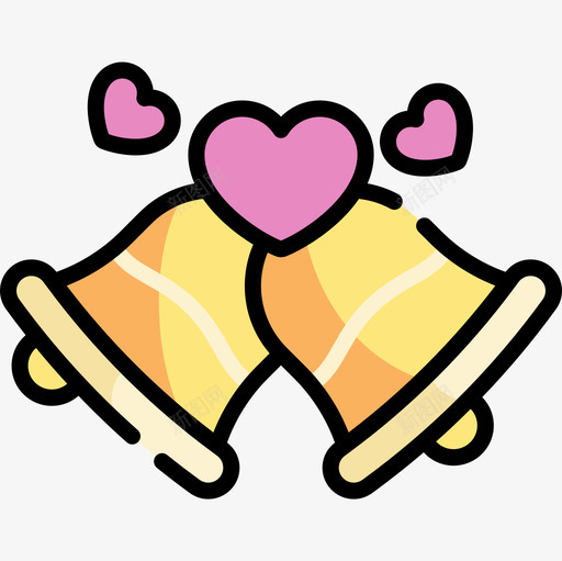 钟声婚礼182线性颜色图标svg_新图网 https://ixintu.com 婚礼182 线性颜色 钟声