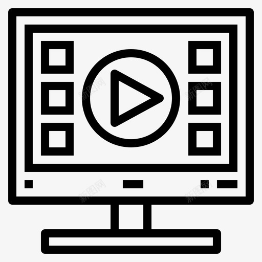 视频播放器网页117线性图标svg_新图网 https://ixintu.com 播放器 线性 网页设计 视频