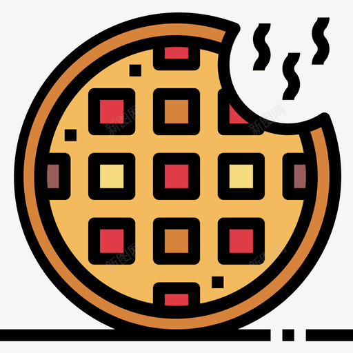 华夫饼33号咖啡厅原色图标svg_新图网 https://ixintu.com 33号 华夫 原色 咖啡厅