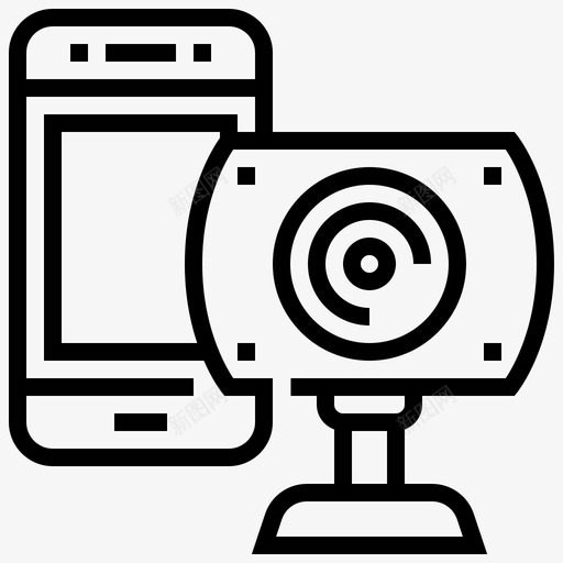 摄像头安全智能技术图标svg_新图网 https://ixintu.com 技术 摄像头安全 无线 智能 智能家居线
