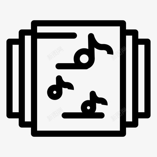 收藏图书馆音乐图标svg_新图网 https://ixintu.com 国际爵士日 图书馆 收藏 音乐 音乐播放列表