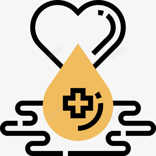 献血献血30黄影图标svg_新图网 https://ixintu.com 献血 黄影