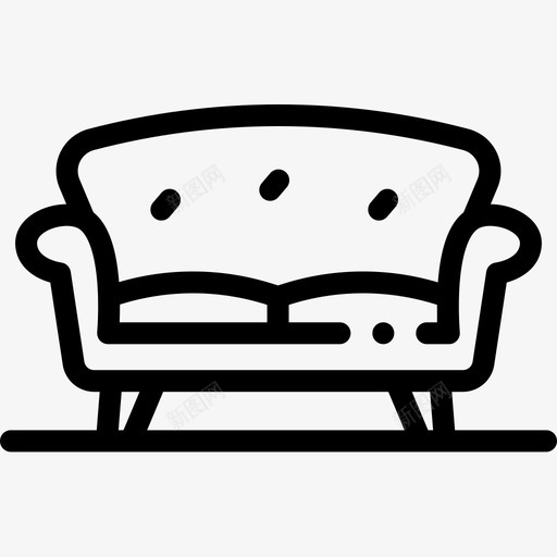 沙发室内10线性图标svg_新图网 https://ixintu.com 室内设计10 沙发 线性