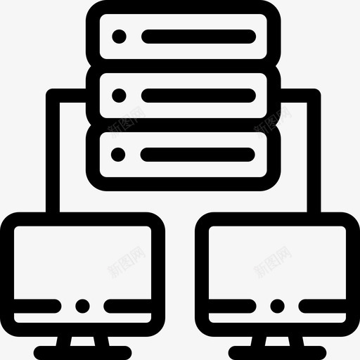 数据库互联网与技术6线性图标svg_新图网 https://ixintu.com 互联网 技术 数据库 线性