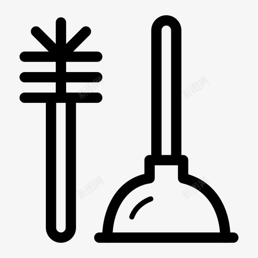 柱塞刷子清洁图标svg_新图网 https://ixintu.com 内务 刷子 柱塞 清洁 维修 马桶