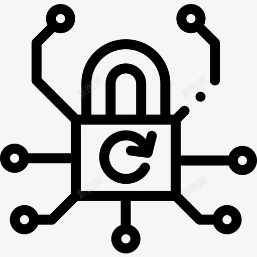 网络保护和安全14线性图标svg_新图网 https://ixintu.com 保护和安全14 线性 网络