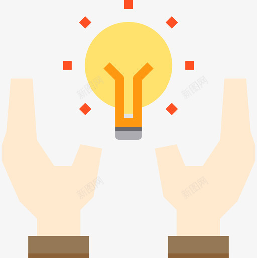 灯泡研究理念扁平图标svg_新图网 https://ixintu.com 扁平 灯泡 理念 研究
