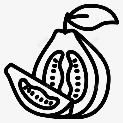 番石榴食品水果图标svg_新图网 https://ixintu.com 概述 水果 热带 番石榴 食品