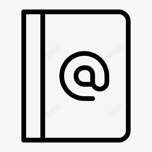 地址簿联系人目录图标svg_新图网 https://ixintu.com 地址簿 大纲 电子邮件 目录 联系人