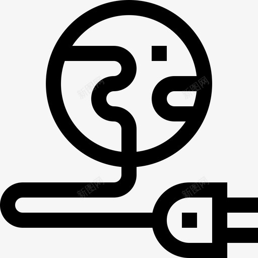 地球可持续能源27线性图标svg_新图网 https://ixintu.com 可持续能源27 地球 线性
