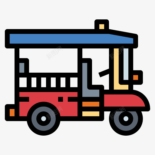 TukTuk泰国22线性颜色图标svg_新图网 https://ixintu.com Tuk-Tuk 泰国 线性 颜色