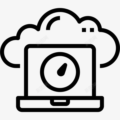云计算云技术20线性图标svg_新图网 https://ixintu.com 云技术20 云计算 线性