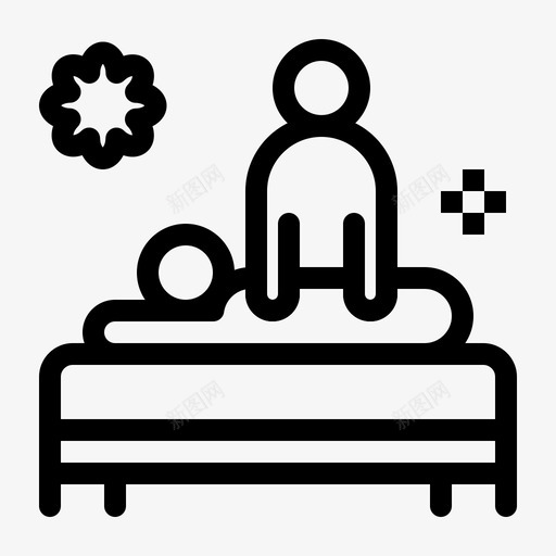 背部身体护理图标svg_新图网 https://ixintu.com spa spa和放松 护理 按摩 按摩台 背部 身体
