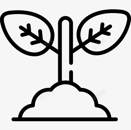芽苗菜园艺60直线型图标svg_新图网 https://ixintu.com 园艺 直线 线型 芽苗菜